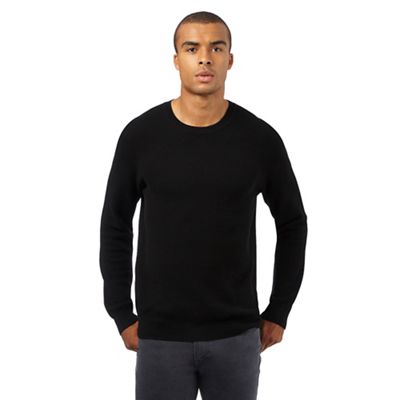 Red Herring Big and Tall black textured jumper